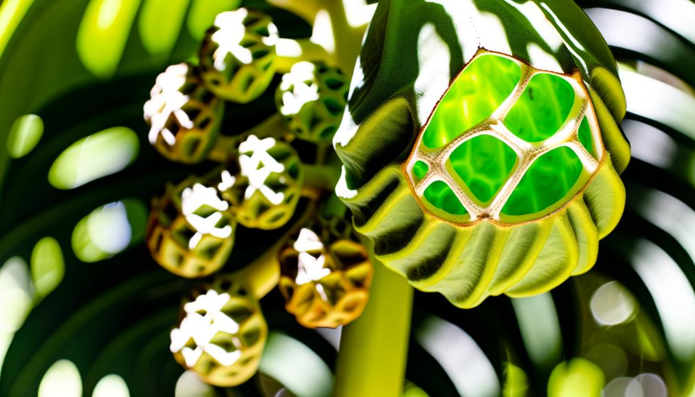 harvesting ripe monstera fruit