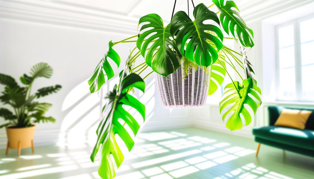 monstera as a hanging plant