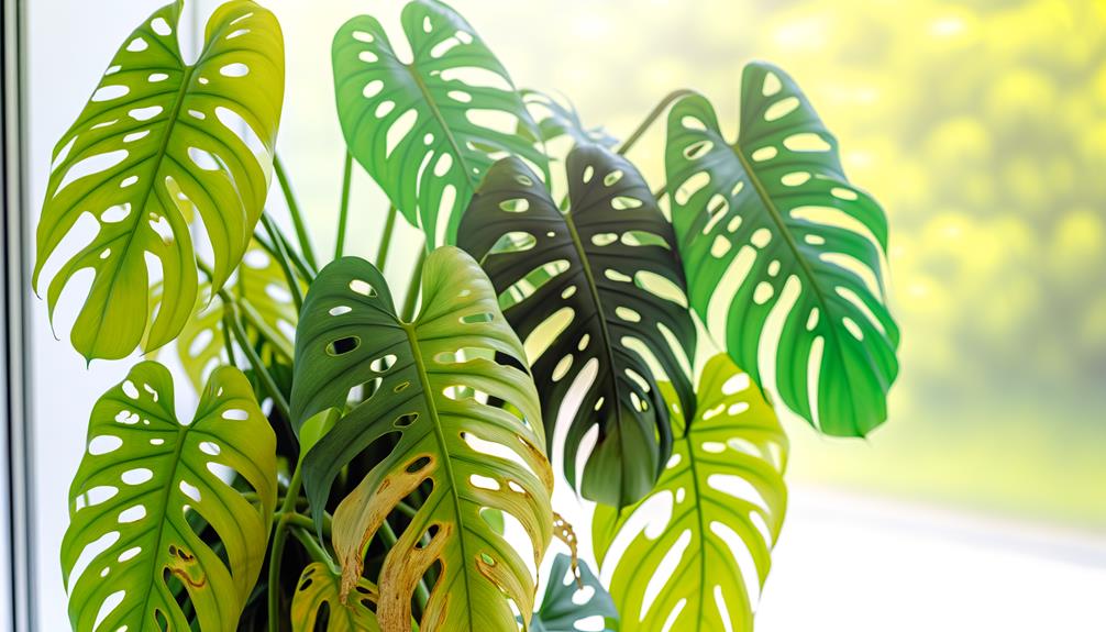 monstera leaves blackening and yellowing