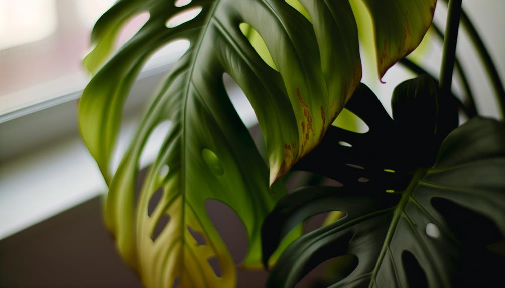 monstera leaves turning yellow