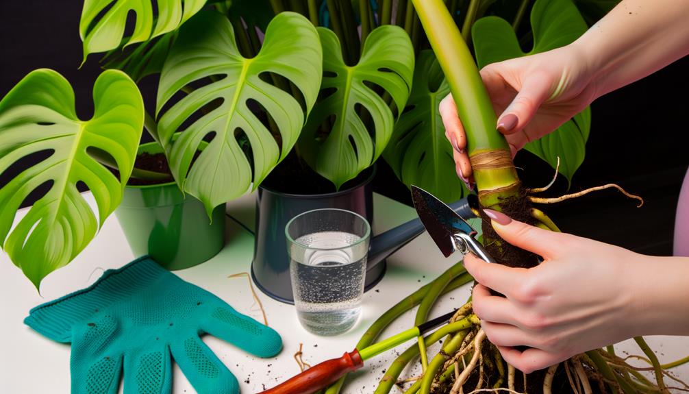 monstera propagation using aerial roots