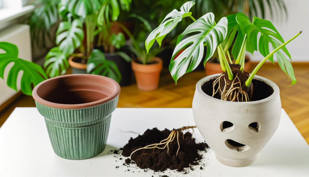 repotting houseplants for growth