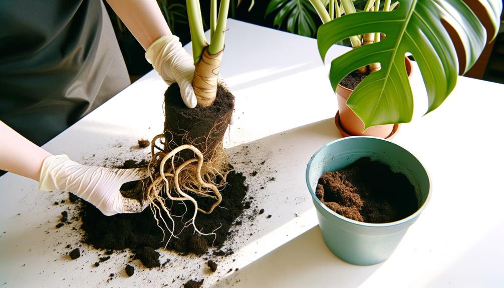 repotting houseplants with care