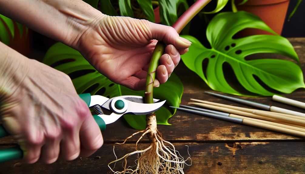 trimming plant clippings carefully