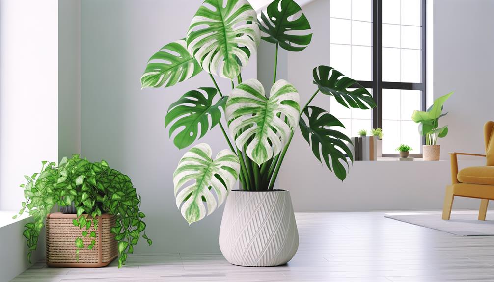 unique white monstera plant