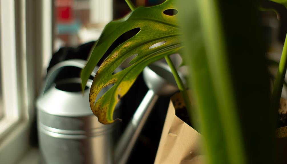 yellowing monstera leaves problem